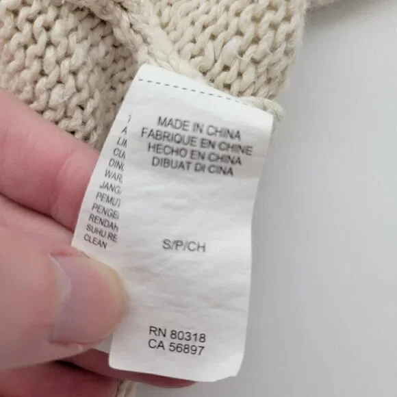 Lucky Brand Women's Cream Colored Cotton/Linen Blend Boho Crop Cardigan Size S - Picture 10 of 12